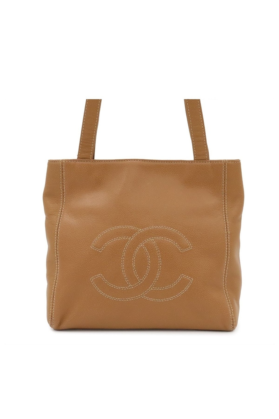 Chanel Tote Bag Camel Gold Caviar Leather CC Logo